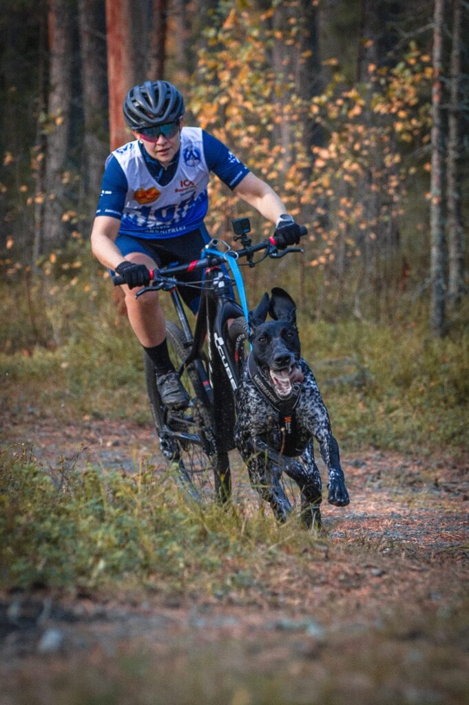 Ripsa pyöräilee Fridan kanssa